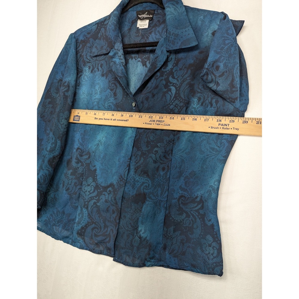 Positive Attitude Blue Floral Lightweight Jacket Womens Size‎ 14 - Picture 4 of 10